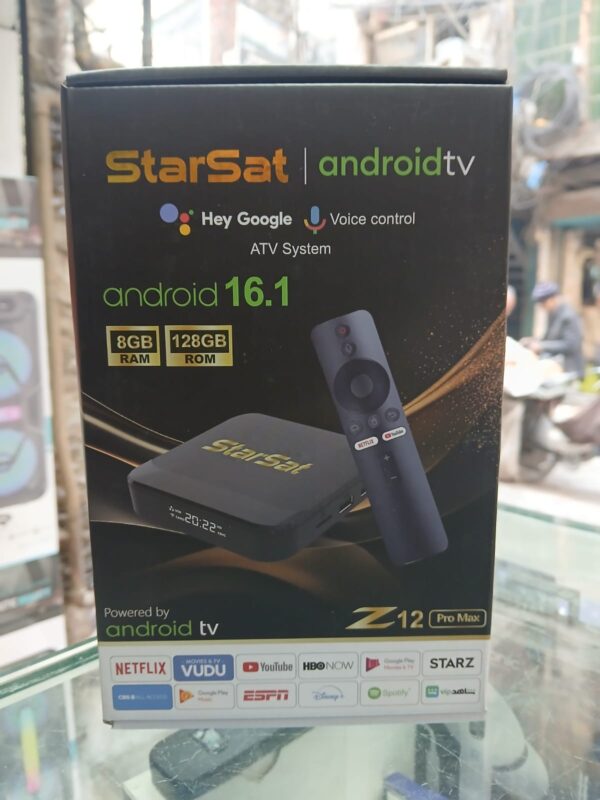 STARSAT Z12 ANDROID TV BOX WITH VOICE REMOTE