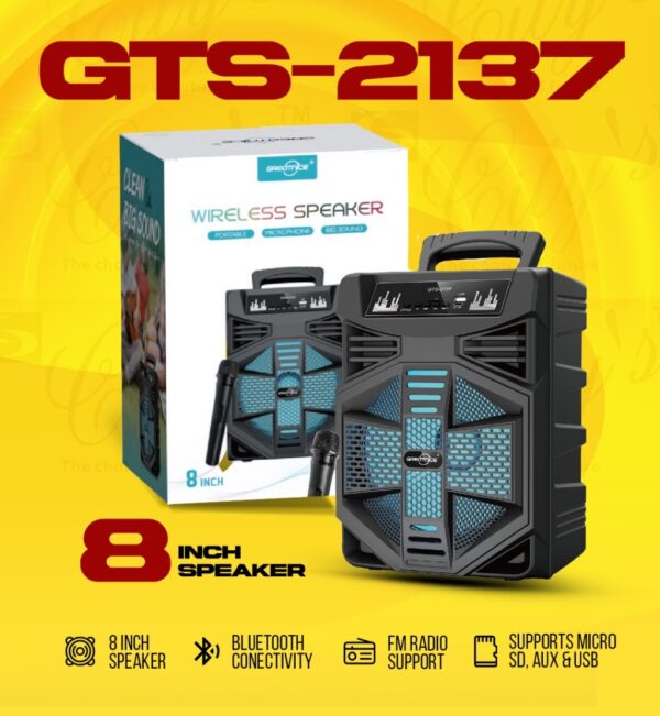 8" BT SPEAKER GTS-2137 With Wireless MIC